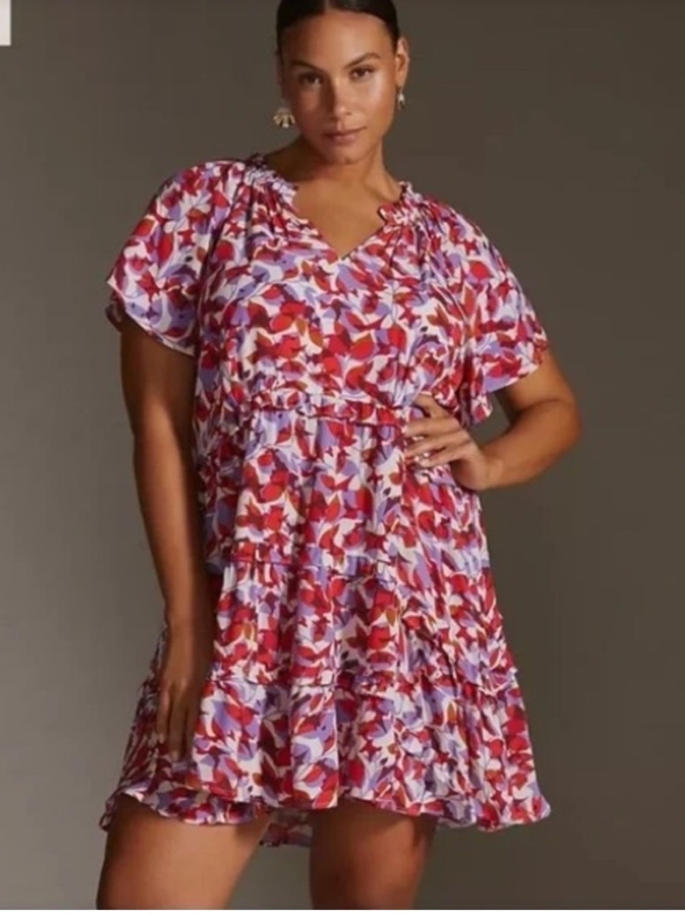 Anthropologie Robin Tiered Mini Dress Women’s XS/S Boho Cottage Soft Girl